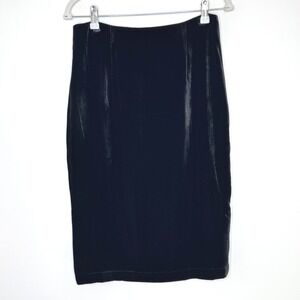 8 By Yoox Velvet‎ Silk Blend Skirt Black Size 44 (8)